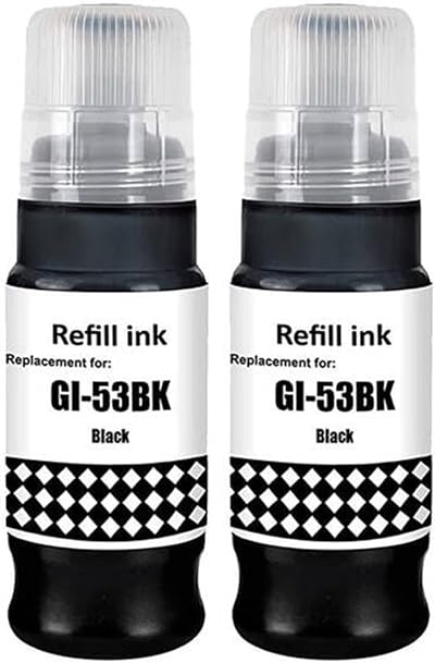SHUOLEI GI53 Ink Bottle Compatible with Canon Pixma G550 G650 (2 Pack Black)