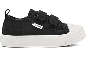 NAXBEWU Toddler Boys & Girls Sneaker Adjustable Slip On Canvas Hook and Loops Walking Shoes,Size 5-12