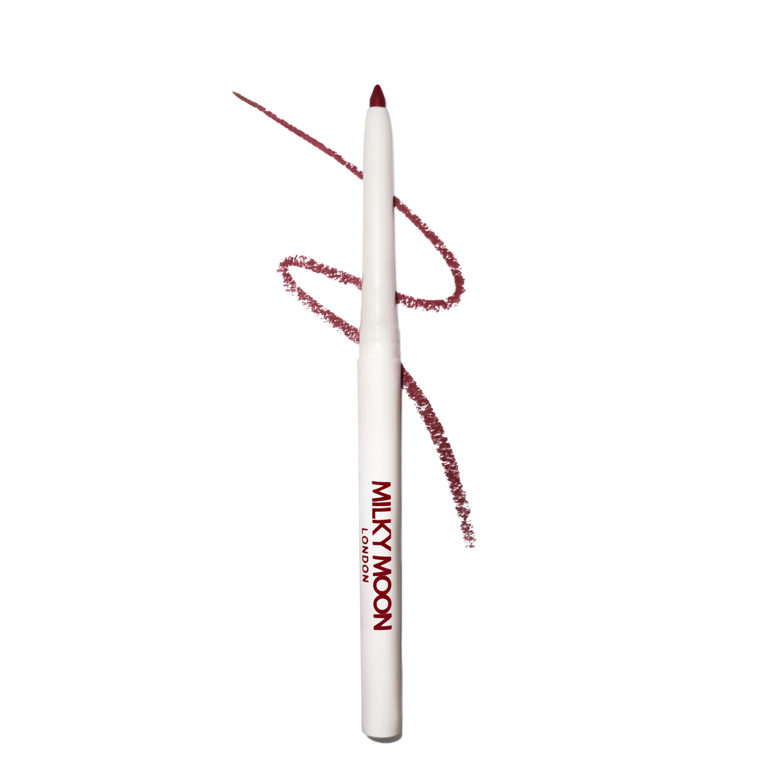 Milky Moon London - Smooth Glide Cream Lip Liner, Long Lasting & Highly Pigmented Dark for Bold lips, Moisturizing Matte Finish, Includes Lip Liner Sharpener & Brush - Merlot