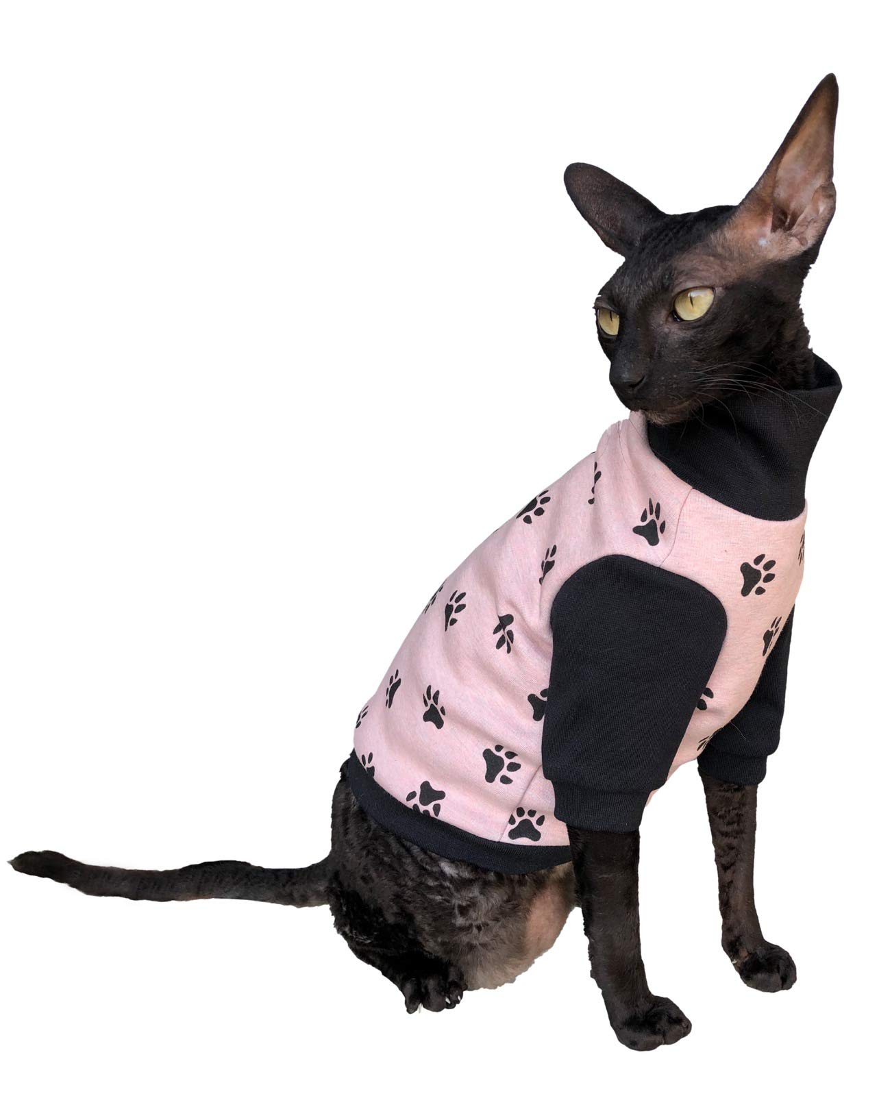 Kotomoda Sphynx Cat's winter sweater PINK HappyPaws Naked Cat Hairless Cat Clothes (XS)
