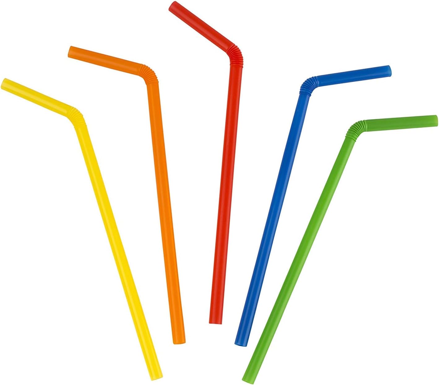 Giant Flexible Smoothie Straws [100 Pack] Assorted Colors: Kitchen & Dining