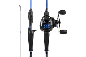KastKing Centron Fishing Rod and Reel Combo, Spinning & Baitcasting Combos, IM6 Graphite 2Pc Blanks, Stainless Steel Guides with Ceramic Rings, Contoured EVA Handles & Fighting Butt