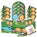 Jungle Safari Party Plates Napkins Cups and Table Cover (Serves-16) - Jungle Safari Party Supplies Pack Deluxe (Bundle for 16)