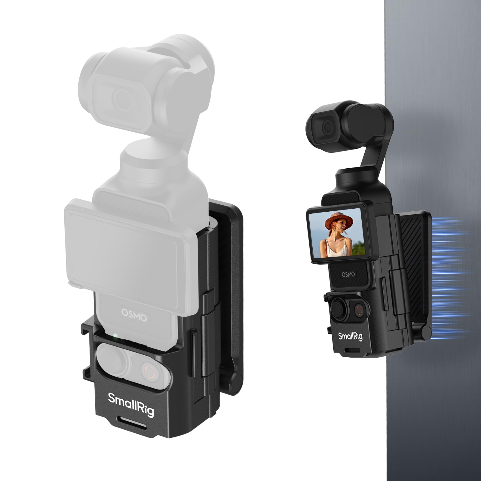 Photo 1 of SMALLRIG Magnetic Mount Stand for DJI Osmo Pocket 3, 180° Adjustable Holder with Cold Shoe, 1/4"-20 Threaded Hole, Pocket 3 Multi-Function Magnet Suction Expansion Frame Accessories - 5631