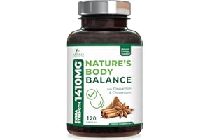NATURE'S NUTRITION Ceylon Cinnamon Capsules with Chromium - Sugar Metabolism Support Supplement - Nature's Cinnamon Herbal Heart Support with Alpha Lipoic Acid, Bitter Melon and Chromium, Non-GMO - 120 Capsules