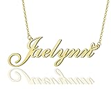AOLO Jaelynn Heart Name Necklace 18k Gold Plated