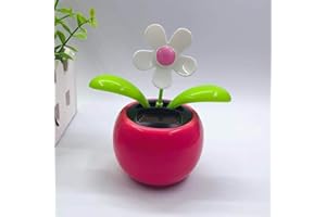 Pink Solar Dancing Flower Car Dashboard Decorations - Funny Solar Powered Dancing Flower Pot Car Ornaments Flower Swinging fo