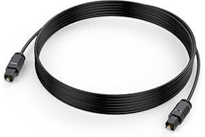 DTEEDCK Optical Audio Cable 10 feet, Digital Optical Audio Cable Ultra Thin Cord, Toslink SPDIF Fiber Optic Cable Compatible with TV Sound Bar Home Theater PS4 Xbox Samsung Vizio