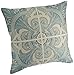 Cotton Linen Decorative Throw Pillow Case Cushion Cover (Blue Floral) 18 