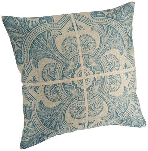 UPC 642709993483, Cotton Linen Decorative Throw Pillow Case Cushion Cover (Blue Floral) 18 &quot;X18&quot;