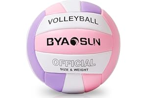 BYAOSUN Soft Official Volleyball for Indoor Outdoor Beach, Size 5 Training Volleyball for Beginner Teenager Adult