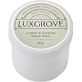 LUXGROVE® Leather & Furniture Repair Salve- Polisher, Leather Cleaner and Conditioner for Furniture - UV Protectants Help Prevent Cracking or Fading, for Car Seat, Couch, Shoe, Purse, Boot - 4oz