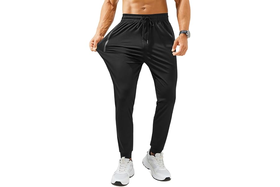 FOGFIRE Mens Sweatpants with Zipper Pockets Lightweight Athletic Joggers for Workout Running Gym Track Casual Wear