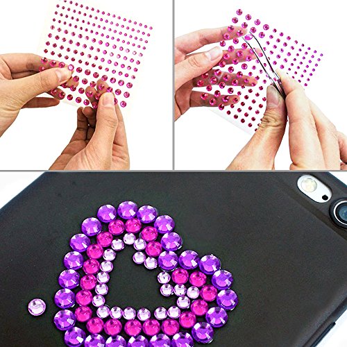 Rhinestone Stickers,Self-Adhesive Rhinestones,DIY Self Adhesive Gem Rhinestone Embellishment Stickers,Ideal for Face,Body,Carnival,Crafts&Embellishments (15 Sheets) - Thumbnail 3