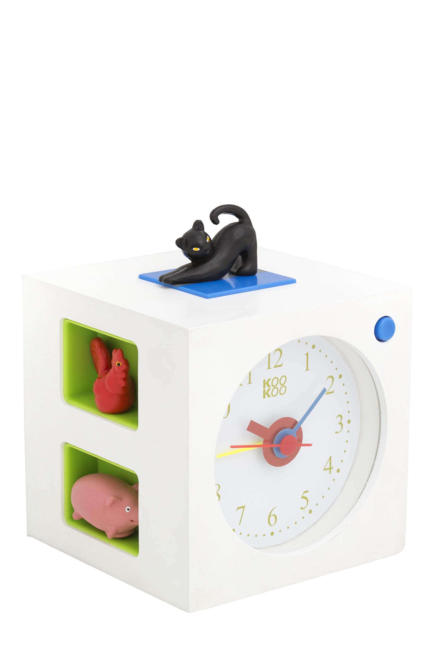 KOOKOO KidsAlarm white, alarm clock for children including 5 farm animals and their wake-up calls