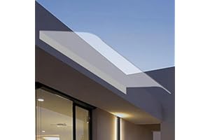 JAJADAH Awning Canopy, UV Rain Snow Protection, Rain Shelter, Thicken Clear Cover Maintenance-Free Awning, Polycarbonate Sheet No Brackets for Front Door/Porch Patio Roof (39.4" x 15.75")