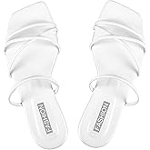 Sksshion Women's Strappy Sandals Criss Cross Strap Flat Open Toe Leather Slippers Beach Shoes