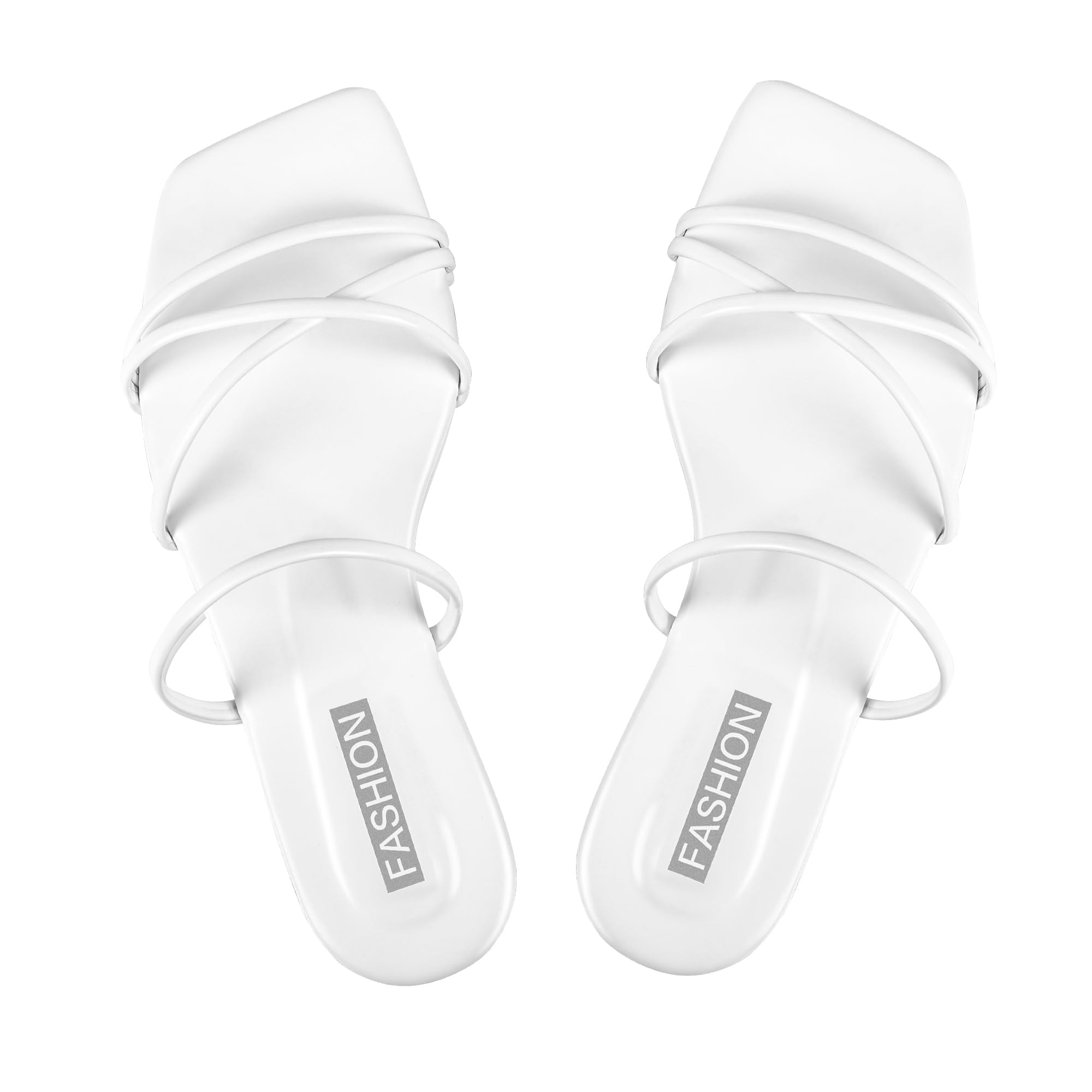Photo 1 of Sksshion Women's Strappy Sandals Criss Cross Strap Flat Open Toe Leather Slippers Beach Shoes White 8