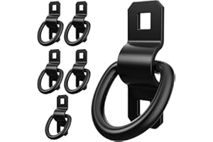 ForoGore 6 PCS 3/8" Heavy Duty D Rings Tie Down Anchors for Trailer Truck Cargo D-Rings Durable Black Tie Downs Ring 6000 Pound Breaking Strength