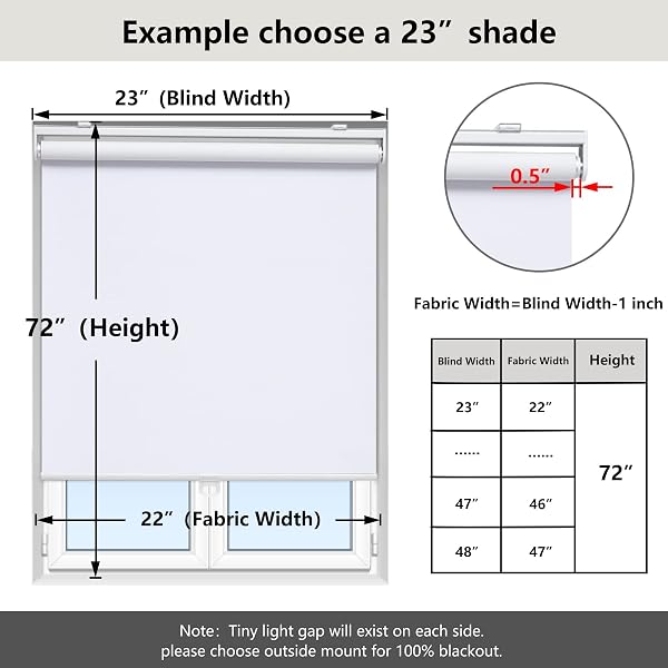 AOSKY CORDLESS ROLLER SHADES BLACKOUT BLINDS FOR WINDOWS ROOM DARKENING ROLLED UP SHADES WITH SPRING SYSTEM, UV PROTECTION WINDOW SHADES DOOR BLINDS FOR HOME AND OFFICE (40″ W X 72″ H, WHITE)