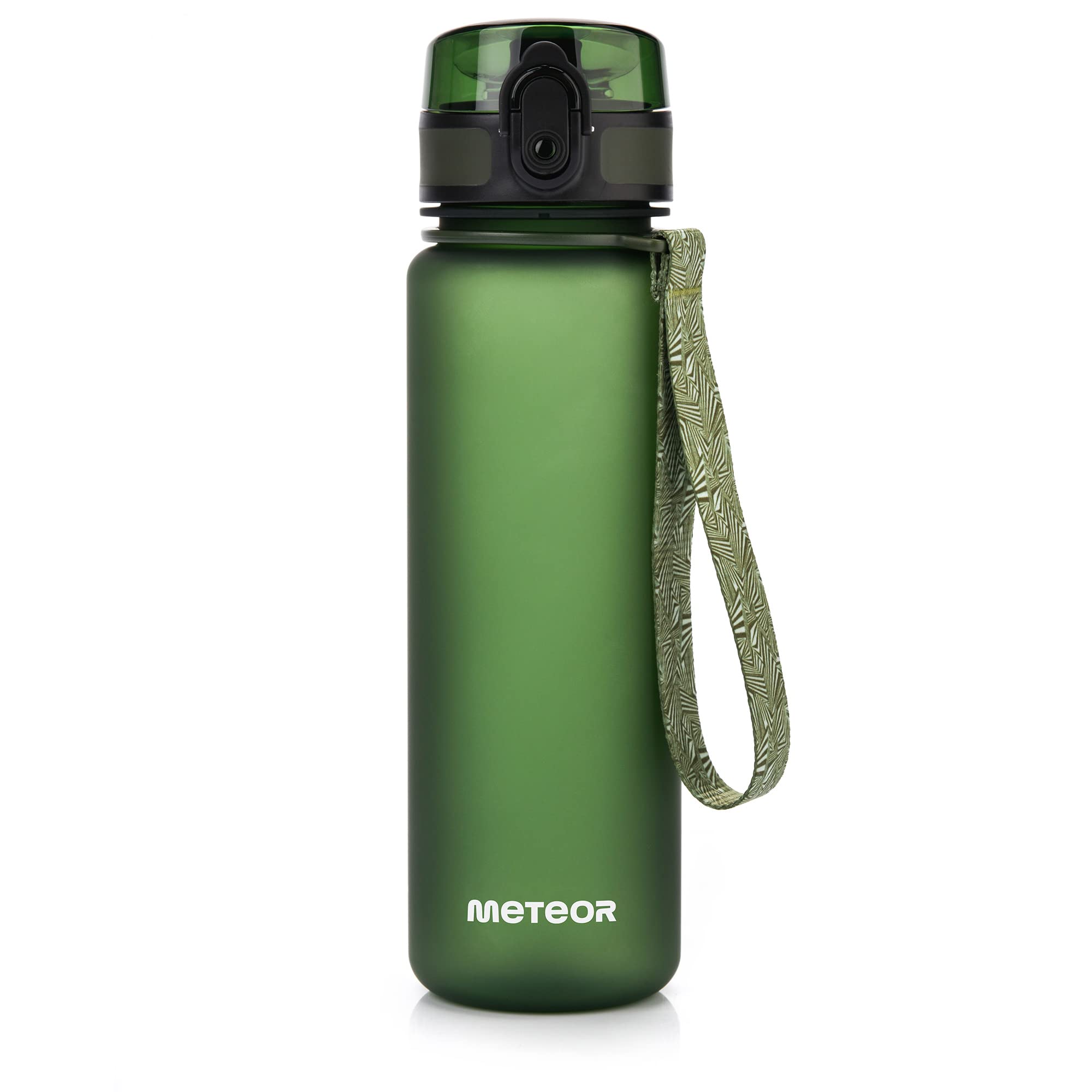 meteor Water bottle 500 ml – Secure flip lid with lock for daily hydration – Durable and practical sports water bottle for training and travel – Sport water bottle Dark Green — image 1