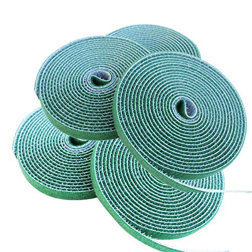 5Packs 10mm Width Hook Loop Garden Strips Adjustable Tree Ties 8 Feet Durable Nylon Plant Ties Plant Stake Cane Supports Wrap Tape 2.5 Meter Each