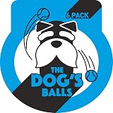 The Dog's Balls Dog Tennis Balls Blue Medium 6-Pack Non-Abrasive Felt view 9