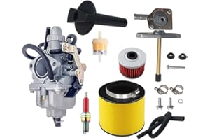 ANIRO MOTO Recon 250 Carburetor with Fuel Tank Petcock Valve Set Fits for Honda TRX 250 Recon250 TRX250TM TRX250TE ATV Carb w/Air Filter Oil Filter Spark Plug 16100-hm8-b01