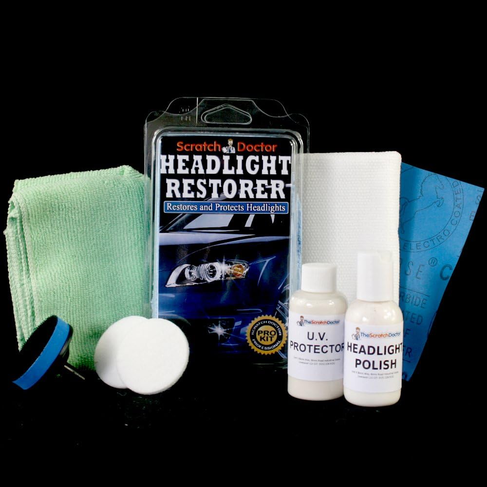 Headlight Restoration Kit. Repair Polish & Protects Plastic Lens Car