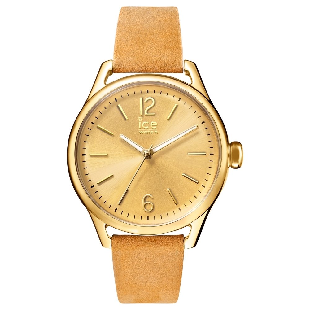 Ice-Watch - ICE time Beige Gold - Women's wristwatch with leather strap - 013074 (Small)