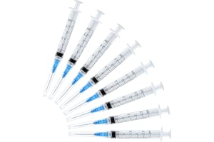 JIBENGAO 3ml/cc Lab Consumables with Luer Lock 23Ga/1'' Individually Wrapped (100Pack)