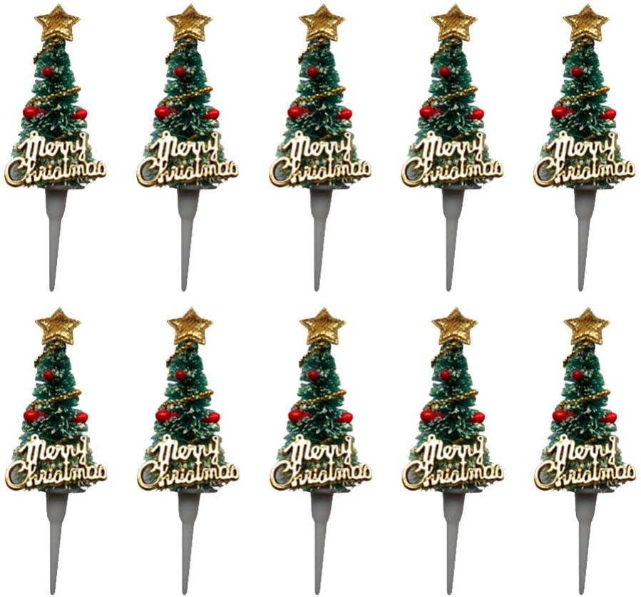 Stobok 30pcs Christmas Tree Cake Topper Christmas Cake Decoration For Xmas Holiday Birthday Party Cake Picks Favors Green Included Snow Decor Amazon Ca Home Kitchen