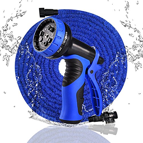 Garden Hose, Newest 75 FT Expandable Heavy Double Latex Flexible Hose - 9-Pattern High Pressure Water Spray Nozzle. Suitable for Wash Cars, Clean Walls, Watering Lawns and Garden Plants, etc. - Thumbnail 7