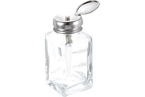 HARFINGTON Solvent Alcohol Dispensers 180ml(6.1oz) Push Down Liquid Dispenser Pump Bottle Sprinkler Head with Plastic Tube an