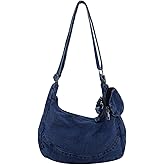 Andiker Denim Crossbody Bags for Women, Vintage Medium Denim Bag with Adjustable Shoulder Strap Detachable Mini Coin Bag