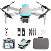 Drone with HD Camera for Adults, RC Drone with FPV Screen on Controller, Gesture Selfie, Altitude Hold, One Key Start, 3D Flips, Headless Mode, Optical Flow Positioning Foldable Drones Under 250g Lightweight RC Quadcopter Gifts for Teens Beginners Outdoor Vloging Quadcopter (Grey)
