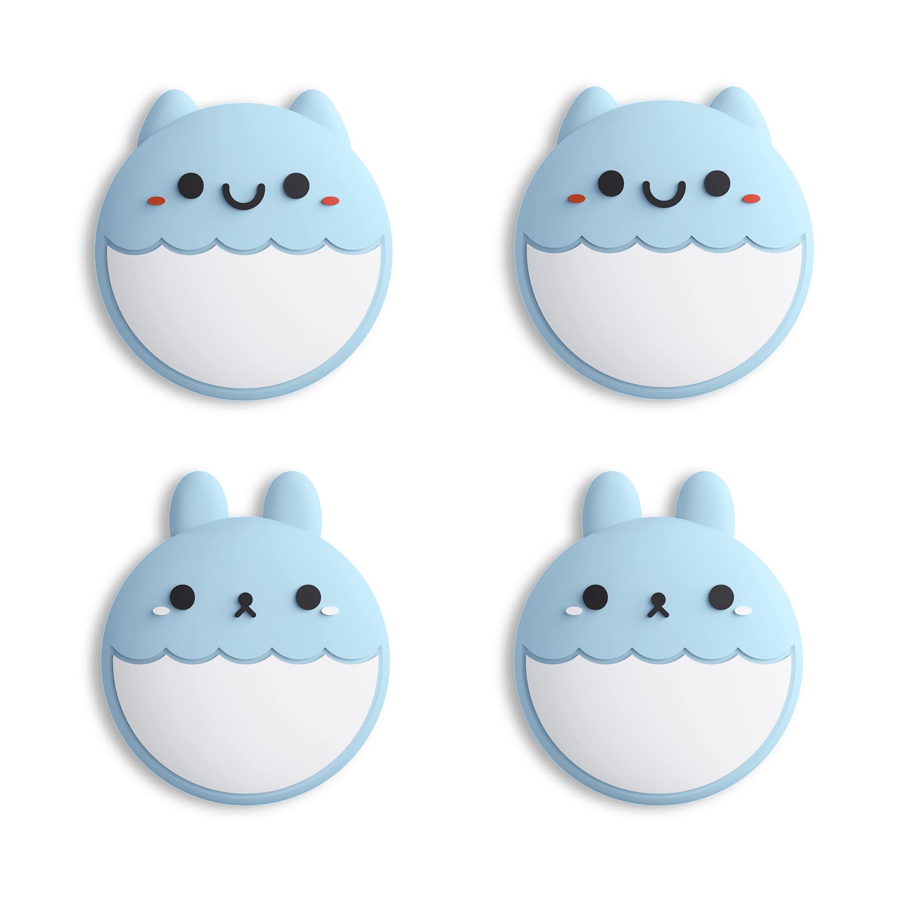 eXtremeRate PlayVital Rabbit & Squirrel Cute Thumb Grip Caps for Nintendo Switch, Heaven Blue Joystick Caps for Nintendo Switch Lite, Analog Cover Thumbstick Grips for OLED Joycon