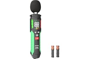 Mastfuyi Decibel Meter, Digital Sound Level Meter 30-130 dB, Portable SPL Meter with LCD Color Display, Audio Noise Measure Device with A/C Weighted, MAX, Data Hold, Flashlight for Home Factory Office