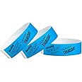 500 WristCo Thursday Neon Blue Tyvek Wristbands for Events - ¾” x 10” - Waterproof Recyclable Comfortable Tear Resistant Paper Bracelets Wrist Bands for Concerts Festivals Admission Party