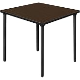 Regency Kee 30 in. Small Square Breakroom Table- Neo Walnut Top, Black Folding Legs