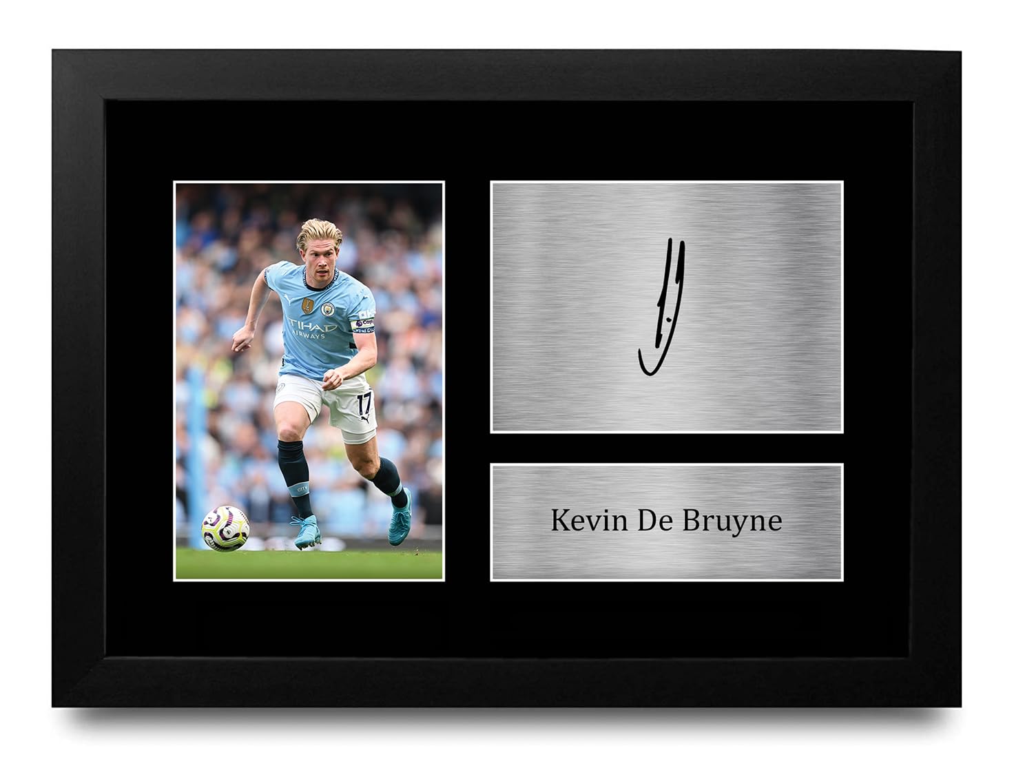 HWC Trading FR Kevin De Bruyne Gift Signed FRAMED A4 Printed Autograph Manchester City Gifts Print Photo Picture Display — image 1