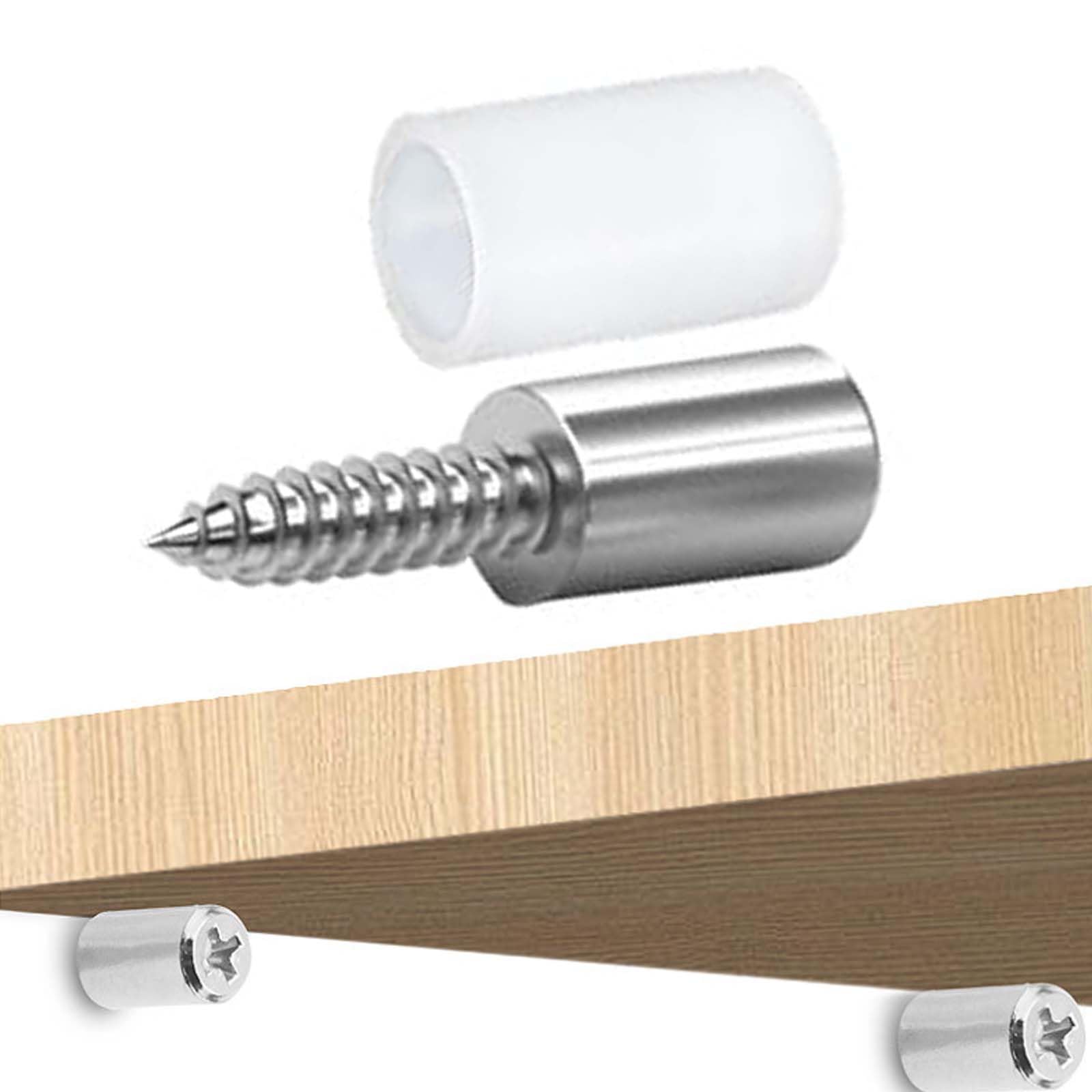 XMYCYuChen 30 pieces with anti-slip sleeve shelf support nails self-tapping integrated screws metal shelf nails are suitable for bookcases, kitchen cabinets, closets, glass cabinets, shelves support