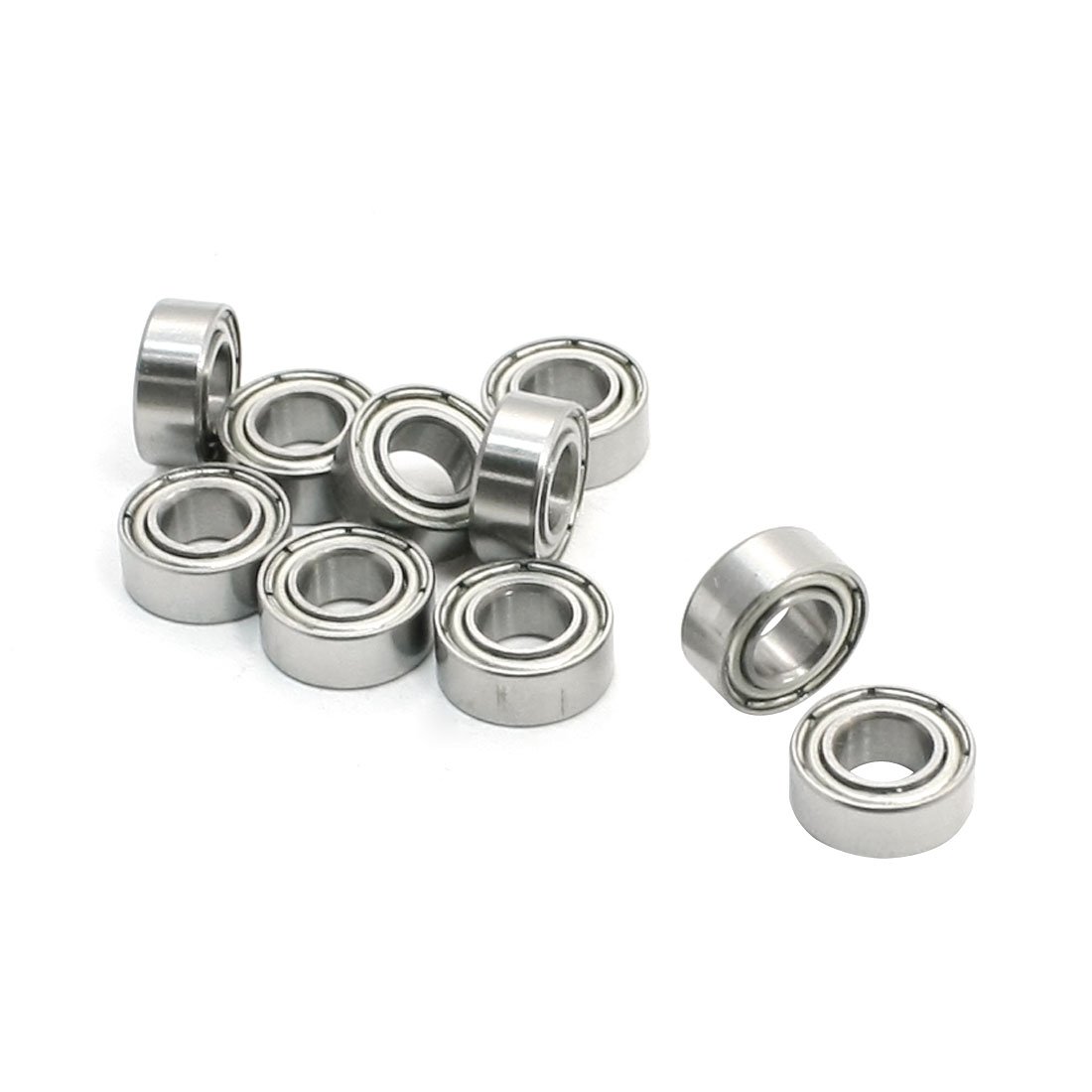 sourcing map 10 Pcs Double Metal Shield Deep Groove Ball Bearing 5mm x 10mm x 4mm