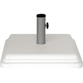 US Weight 40lb Outdoor Umbrella Base - Use with Patio Table - White