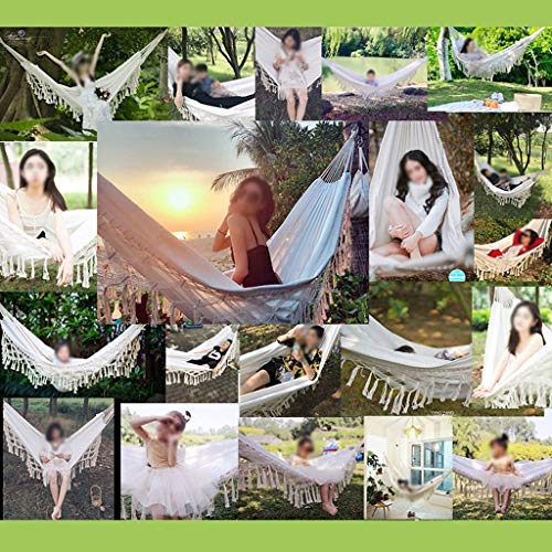 zxb-shop Schaukel Hängematten Outdoor Double Hammock Adult Kinderheim Schaukel Baumwolle und Leinen Hautfreundliche… – Bild 7
