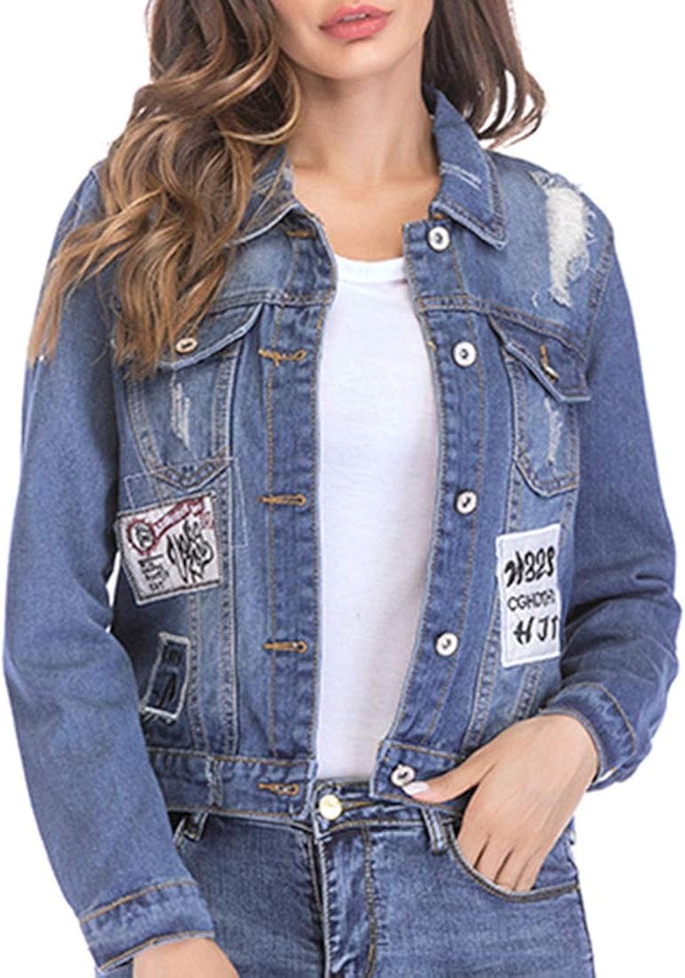 embroidered denim jacket amazon