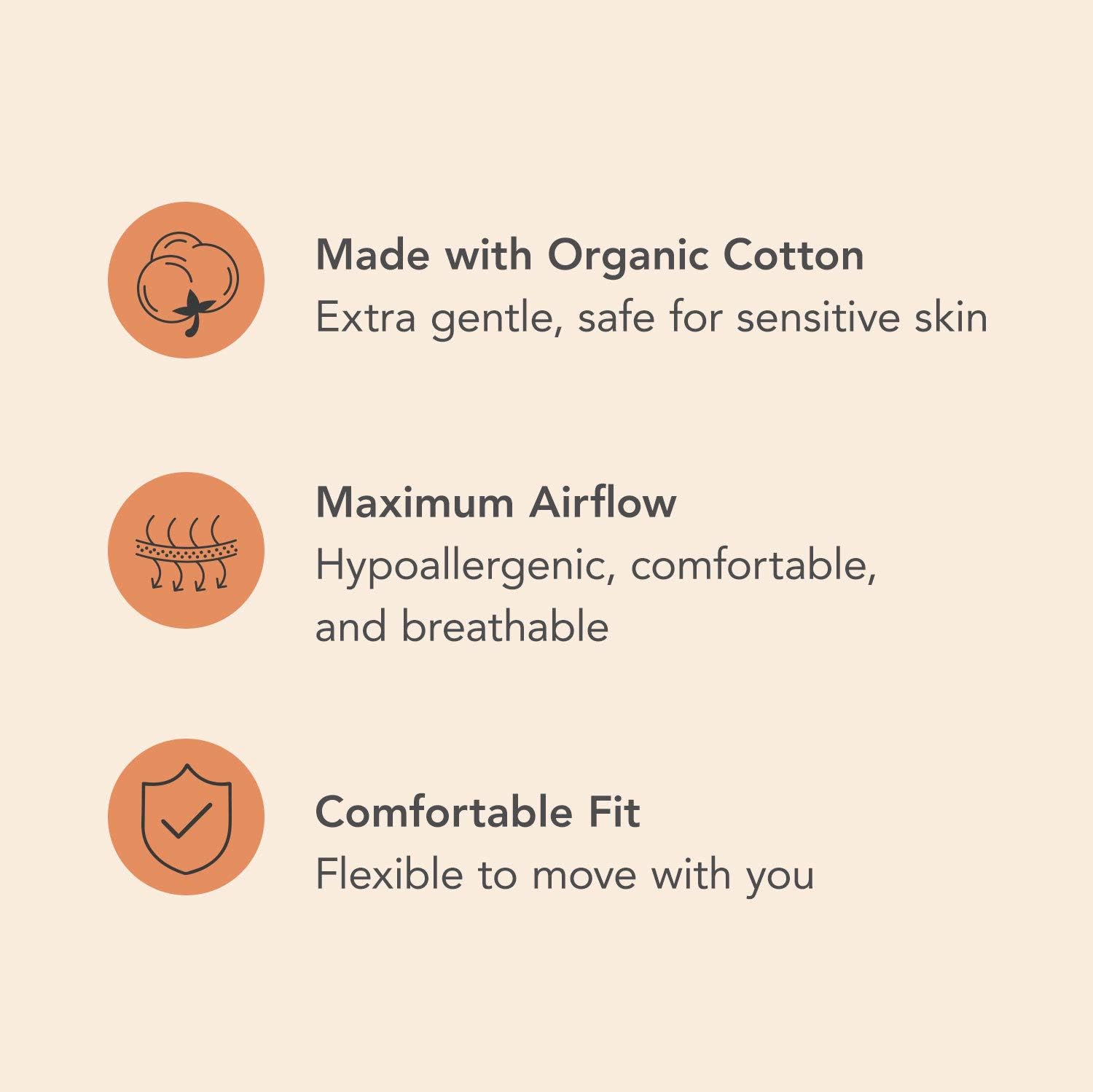 Hesta Organic Cotton No Allergy Reusable/Washable Pantyliners Pads,Set of 5 (Brown), Large - Image 4