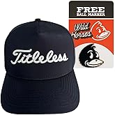 Wild Horses Performance Golf Hat w Built in Clip - Titleless - Water Resistant with Integrated Tee Holder & Ball Marker Magnet - Lightweight Floating Golf Cap for Men & Women - Navy Blue