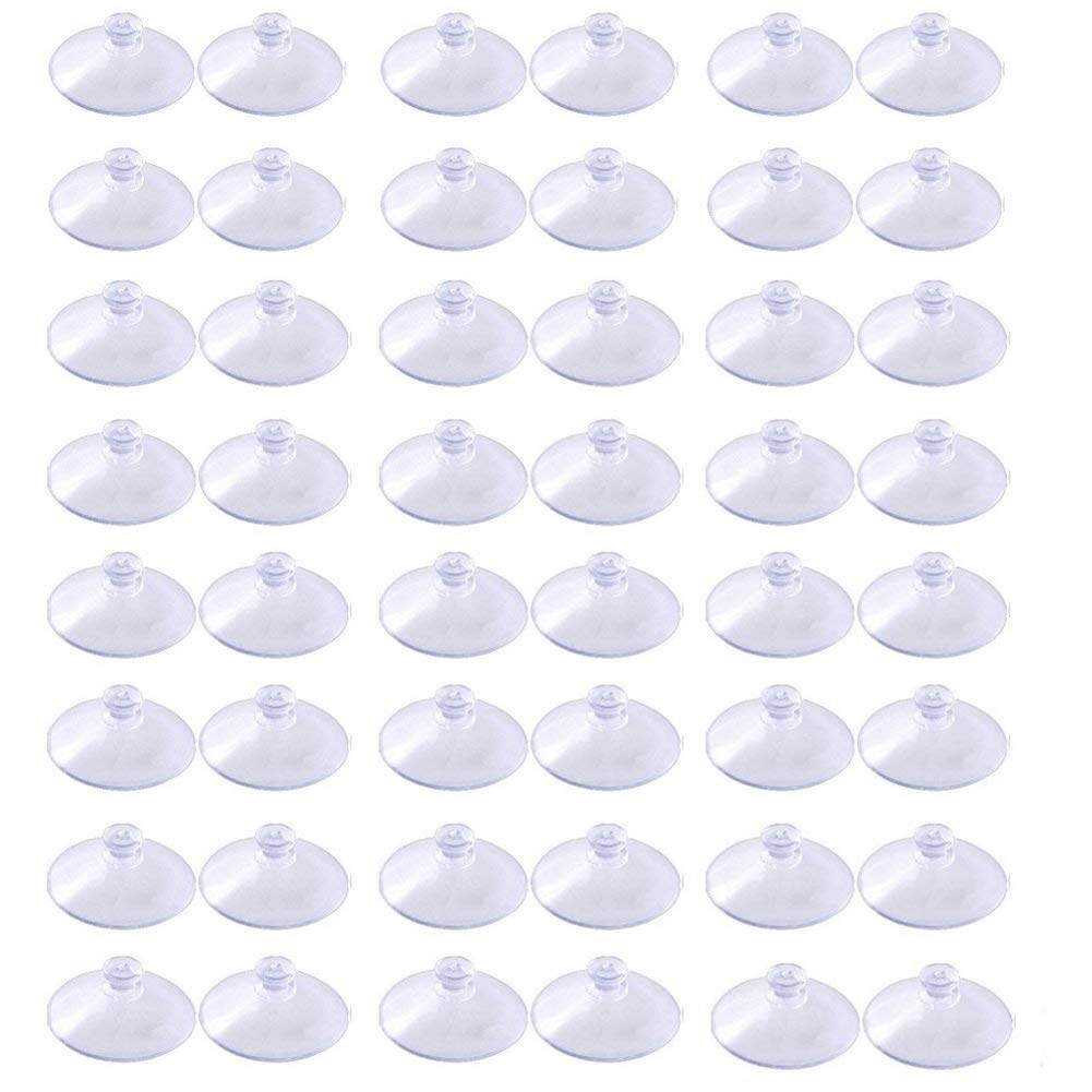 Clear Suction Cups without Hooks, Pyhot 50 Pieces 20 mm Mushroom Head PVC Plastic Suction Cup/ Suckers Pads