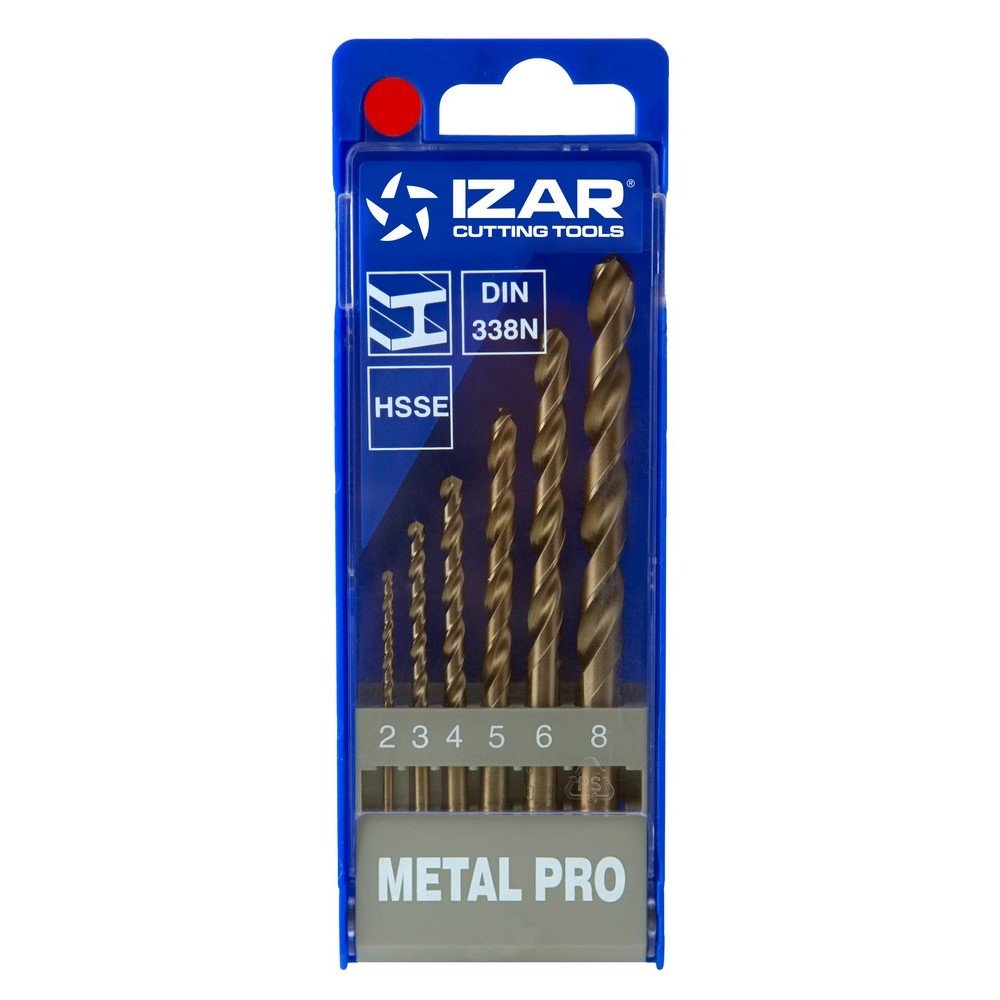 Izar 30231 – Set Drill Bits DIN338 6-ud. 2 – 3-4 – 5-6 – 8 for Metal HSSE (1016)